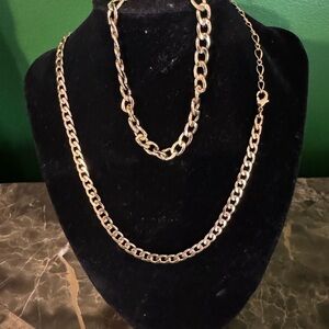 Elegant Gold tone Chain Necklace Set
